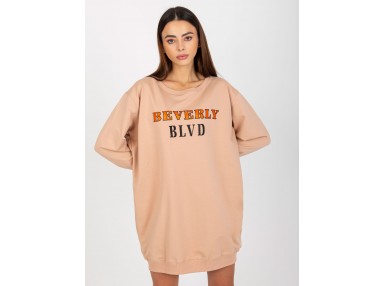 Sweat long en coton - beige