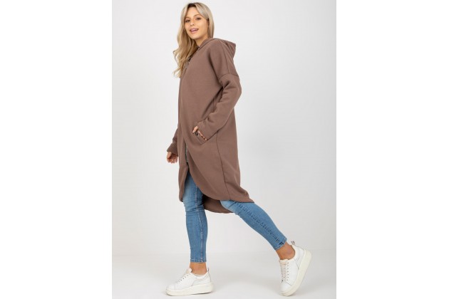 Sweat à capuche zippé - marron