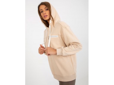 Sweat à capuche femme - beige clair