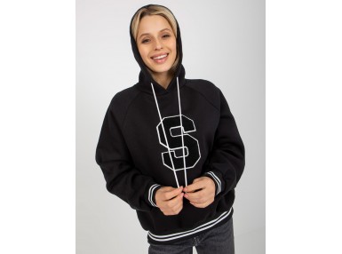 Sweat à capuche imprimé femme -noire
