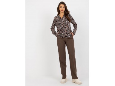 Chemise curte et ample - noir et beige