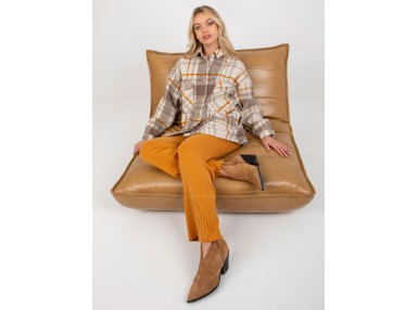 Chemise imprimé à carreaux - beige