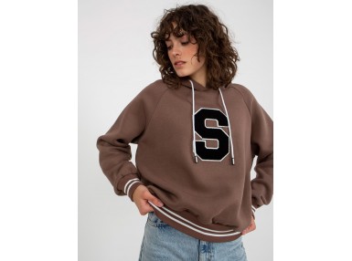 Sweat à capuche imprimé femme - marron