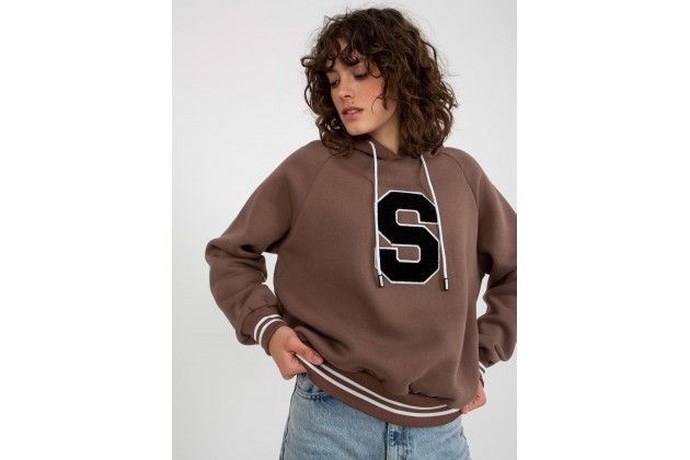 Sweat à capuche imprimé femme - marron