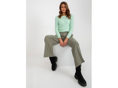 Pull col rond manches longues - menthe