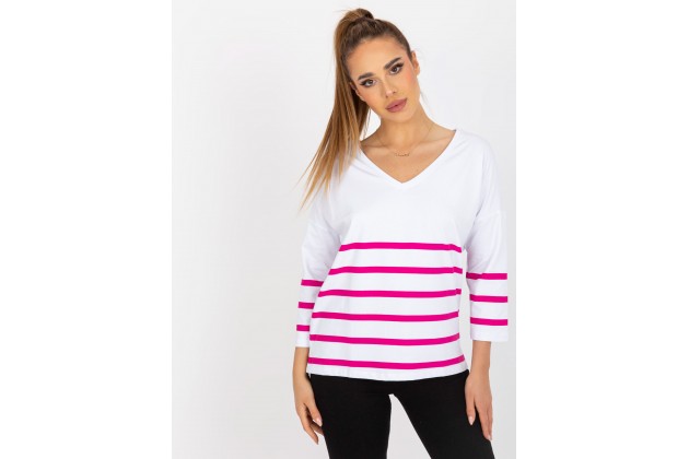 T-shirt en coton - blanc et rose