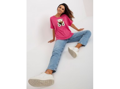 T-shirt à imprimé - fuchsia