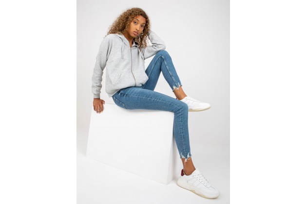 Sweat à capuche décontracté avec fermeture -gris