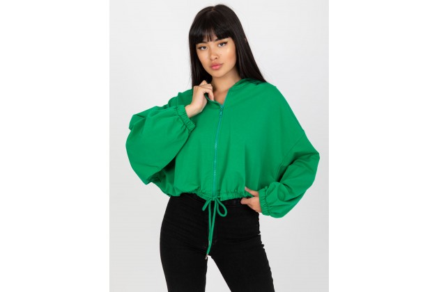 Sweat à capuche court - vert