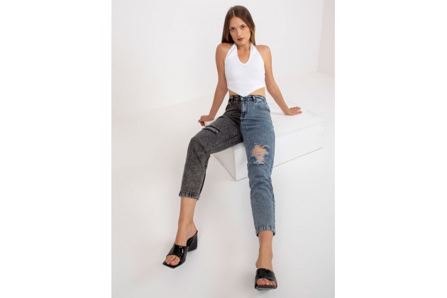 Pantalon jeans noir et bleu