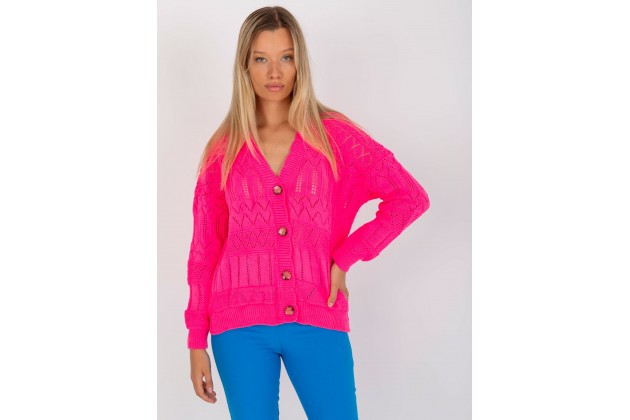 Gilet col V d'un - fluo rose