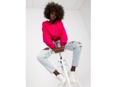  Sweat à capuche court -  fuchsia