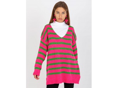 Pull rayée - rose