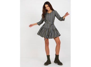 Robe courte rayée femme - gris foncé