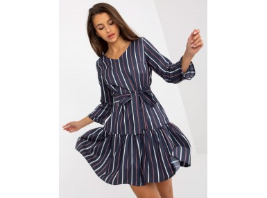 Robe courte rayée femme - bleu marine