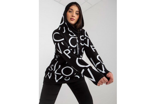 Sweat à capuche en coton - noir