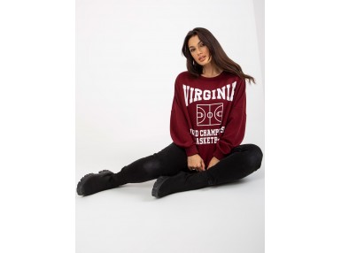 Sweat imprimé - bordeaux