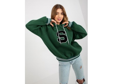 Sweat à capuche imprimé femme - vert foncé