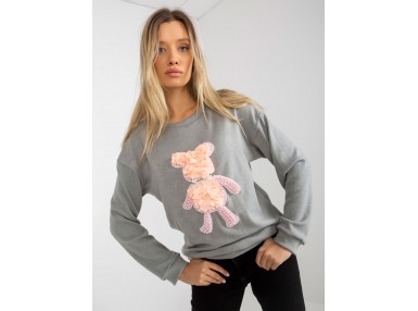 Sweat-shirt avec application décorative - gris