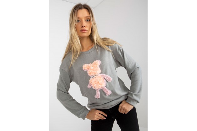 Sweat-shirt avec application décorative - gris
