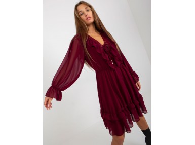  Robe courte à volants - bordeaux