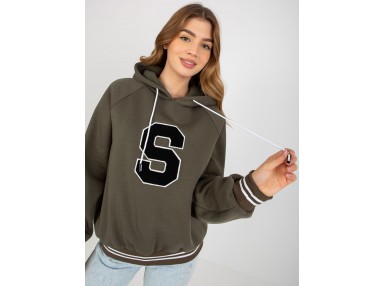 Sweat à capuche imprimé femme - kaki
