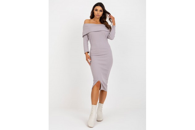 Robe moulante en coton -  violette brillante