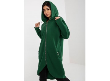 Sweat à capuche zippé - vert foncé