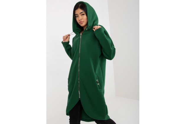 Sweat à capuche zippé - vert foncé