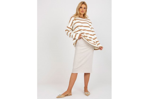 Pull rayée - marron clair