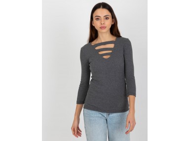 Top à décolleté - gris foncé