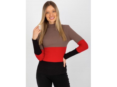 Pull en maille à col roulé - marron
