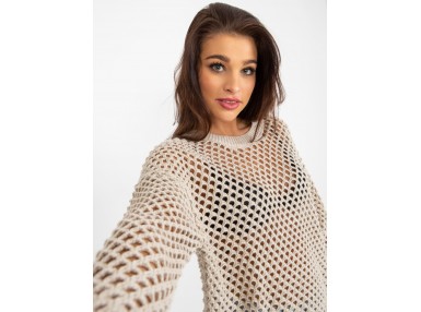 Pull à larges trous - beige clair