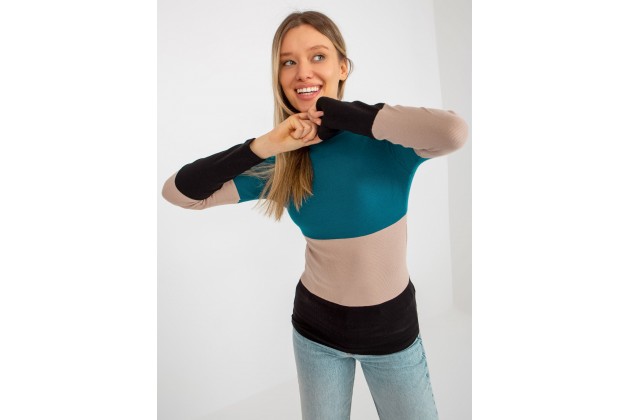 Pull en cotton à col roulé - marin