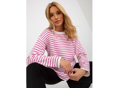 Pull rayé à manches longues - violet clair