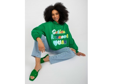 Sweat avec inscription - vert