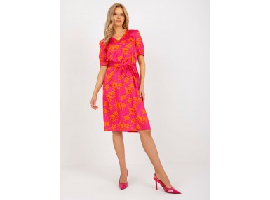 Robe longue femme à imprimé - fuchsia
