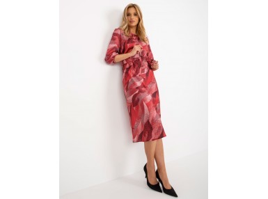 Robe longue femme à imprimé - bordeaux