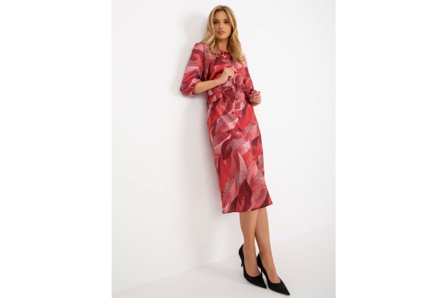 Robe longue femme à imprimé - bordeaux