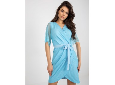 Robe cache-cœur - bleu clair