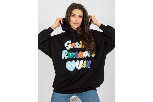 Sweat avec inscription - noire