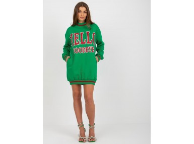 Sweat à capuche long avec imprimé - vert