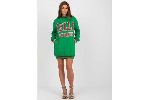 Sweat à capuche long avec imprimé - vert