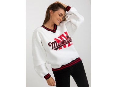 Sweat col rond en coton - blanc