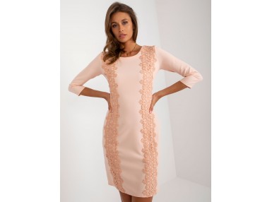 Robe courte ajustée - pêche