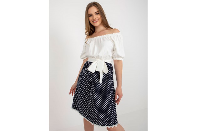 Robe de jour écru - blanche et noir