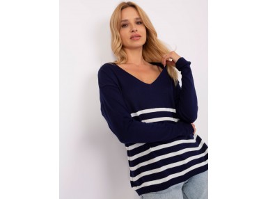 T-shirt à col en V - marine