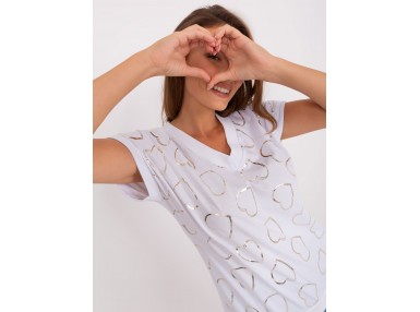 T-shirts et imprimé cœurs - blanc