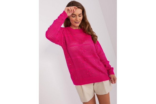 Pull à larges trous - fuchsia