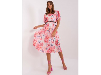 Robe plissée imprimée femme  - beige